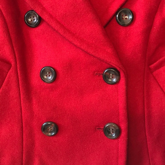 Gorgeous Red Double Breasted Wool Blend Jacket - Picture 2 of 7
